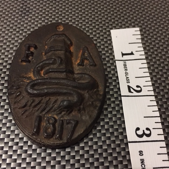 1817 F A Cast Iron Fire Association Mark Plaque